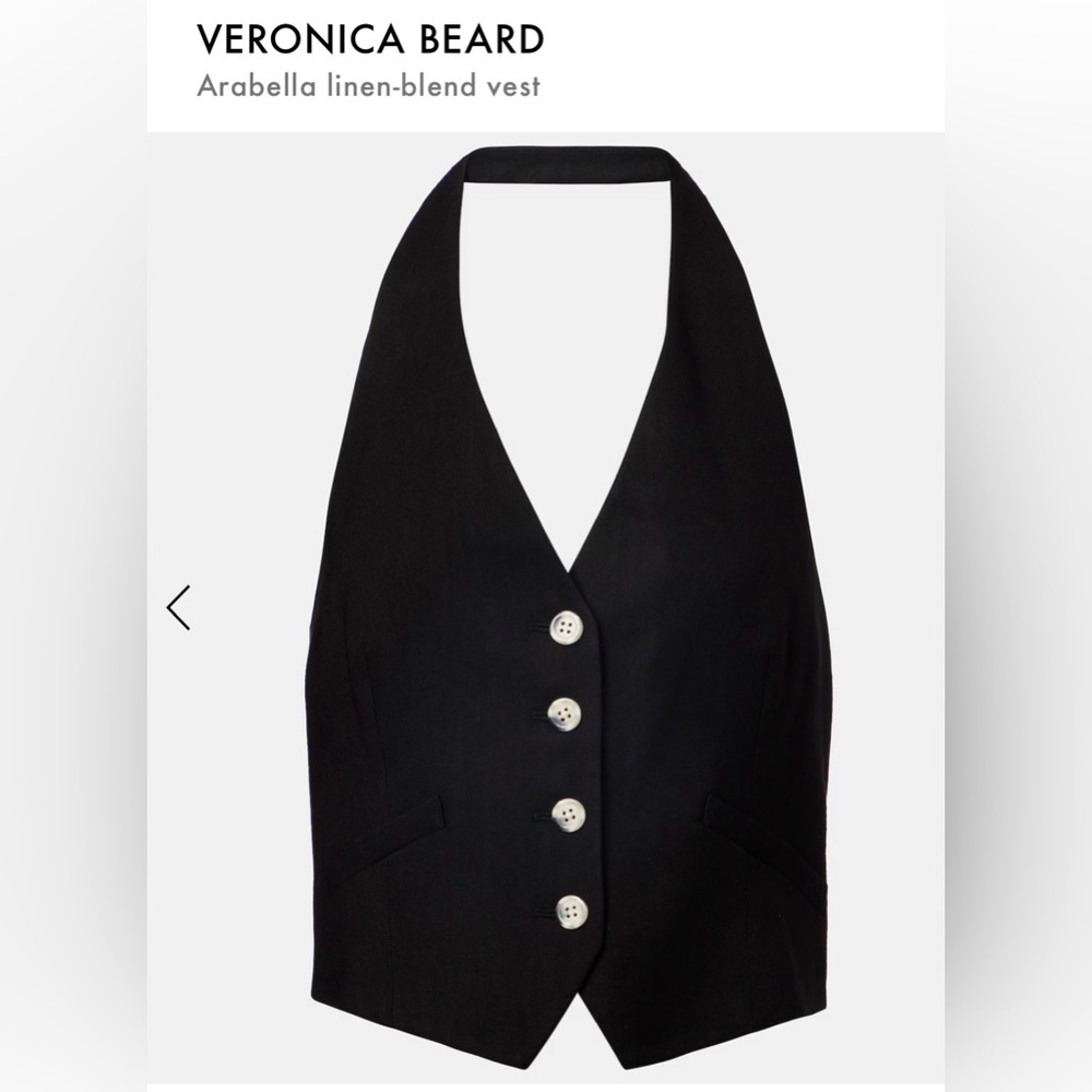 NWT Veronica Beard Black Arabella Vest